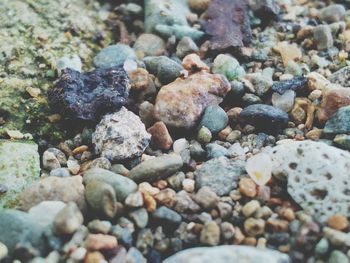 Full frame shot of pebbles on beach