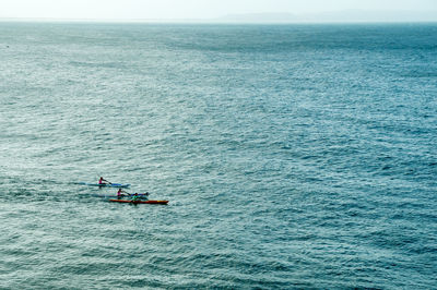 Boat sailing in sea