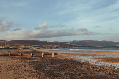 Scenic view of beach against sky