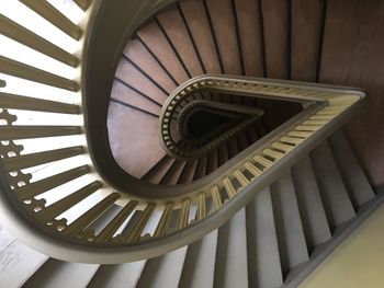 Directly below shot of spiral staircase