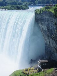 Scenic view of waterfall