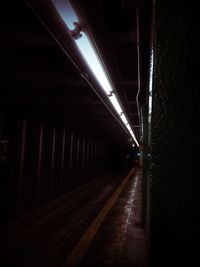 Railroad tracks in tunnel