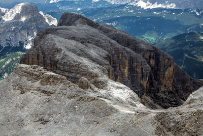 Piz boè italian dolomite ridge panorama, val badia in trentino alps