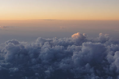 Aerial view of cloudscape during sunset