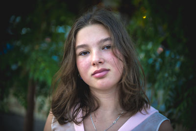 Close-up portrait of young woman