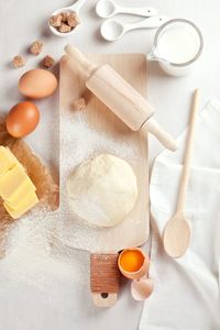 High angle view of food on table