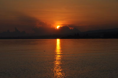 Scenic view of sunset over sea