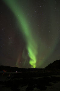 Scenic view of star field against sky at night