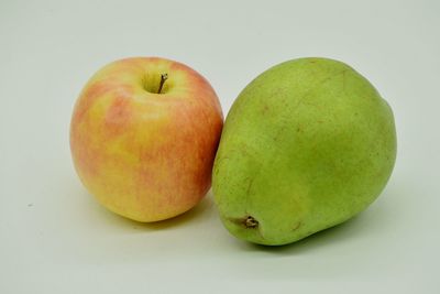 Close-up of apple against white background