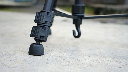 Close up of camera tripod legs