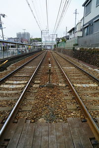 Railroad tracks against sky