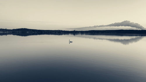 Scenic view of lake against clear sky