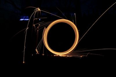 Illuminated light painting at night