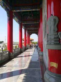 Corridor of red building