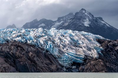 Scenic view of majestic mountains against sky