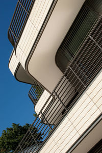 Low angle view of buildings against clear sky