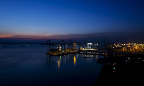 Scenery of port klang in blue hour