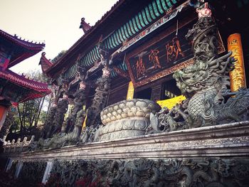 Low angle view of temple