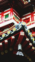 Low angle view of lanterns hanging in temple