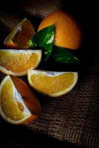 Close-up of orange fruit on table