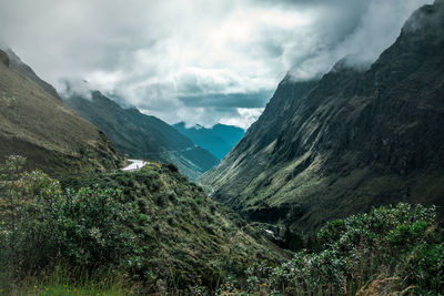 Scenic view of mountains against sky