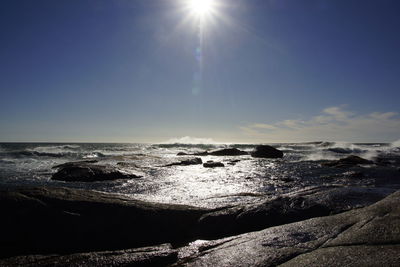 Scenic view of sea at sunset