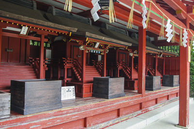 Exterior of red building