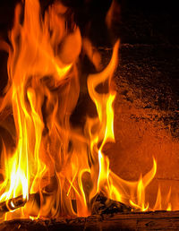 Close-up of fire at night