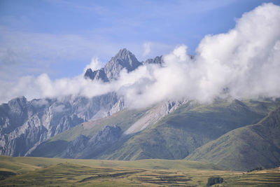 Scenic view of mountains against sky