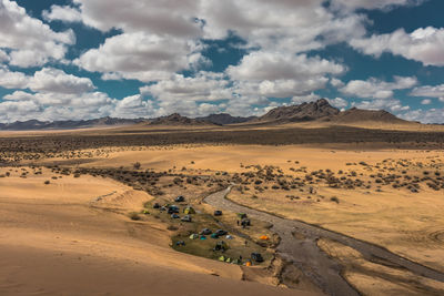 Scenic view of desert against sky