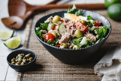 Close-up of food in bowl on table