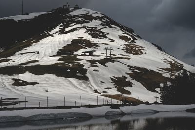 Snow covered mountain against sky