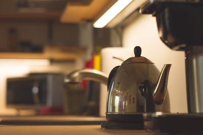 Close-up of coffee on table at home