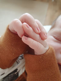 Close-up of baby hand