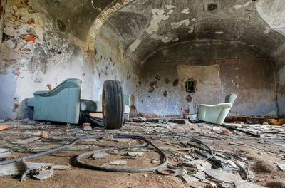 Ruins of abandoned historic farm buildings - cozy room