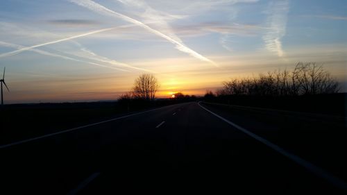 Road against sky during sunset