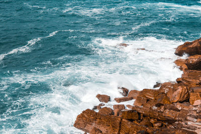 Scenic view of rocks in sea