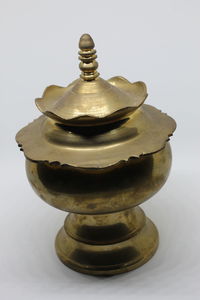 Close up of electric lamp against white background
