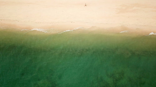 High angle view of land against sky