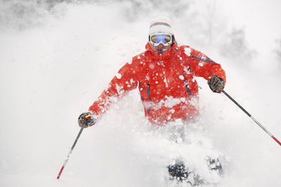 View of person skiing