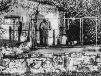 Graffiti on wall of abandoned building