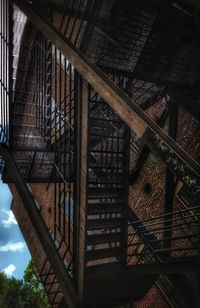 Low angle view of staircase in old building