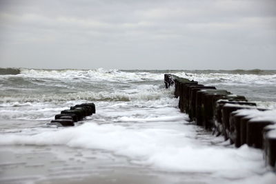 Scenic view of sea against sky
stormy baltic sea