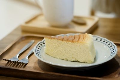 Close-up of dessert served on table