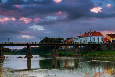 Bridge over river against sky