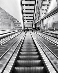 Elevated view of escalator