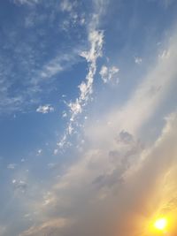 Low angle view of sky at sunset