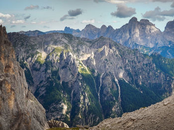 Panoramic view of mountains against sky