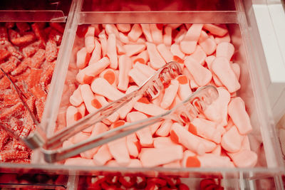 High angle view of food in container