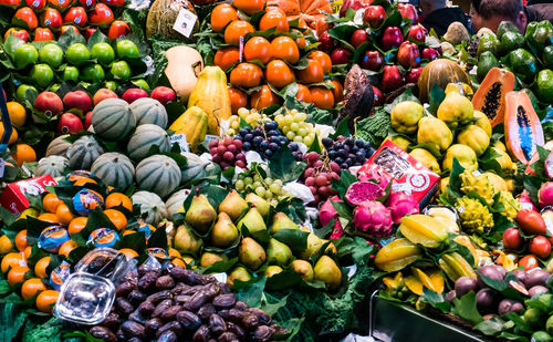 Various fruits for sale at market stall